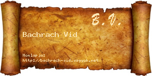Bachrach Vid névjegykártya